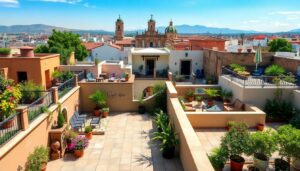 Artistic rooftop terrace in San Miguel de Allende