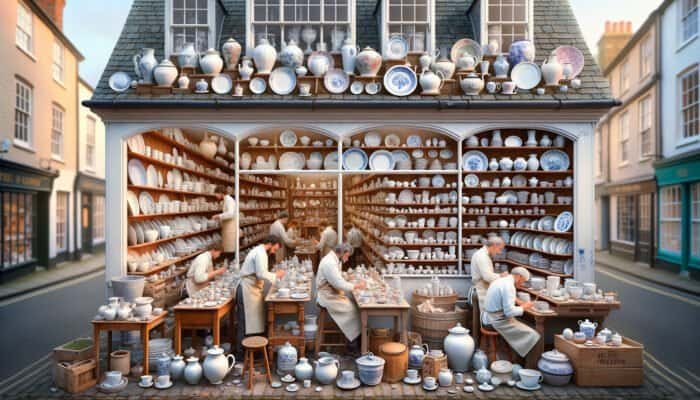 A welcoming East Calder porcelain repair shop where skilled artisans restore ceramics, offering customised consultations.