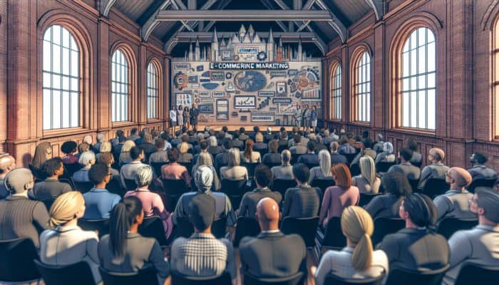 E-commerce marketing seminar in Moreton-in-Marsh, Gloucestershire featuring expert speakers and engaged attendees.