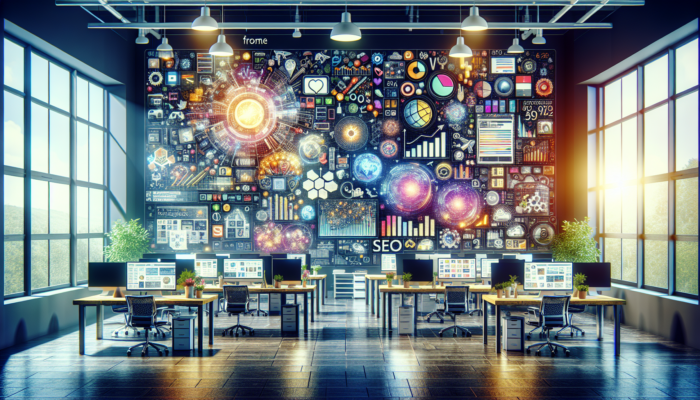 Developers in a modern Frome office collaborate on ecommerce platforms, displaying user-friendly designs, secure payments, and SEO charts for UK businesses.