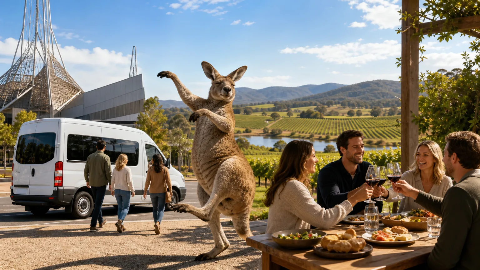 Dancing Kangaroo: visual reference for 3. Dancing Kangaroo: Convenient Pickup with Set Itinerary and Lunch